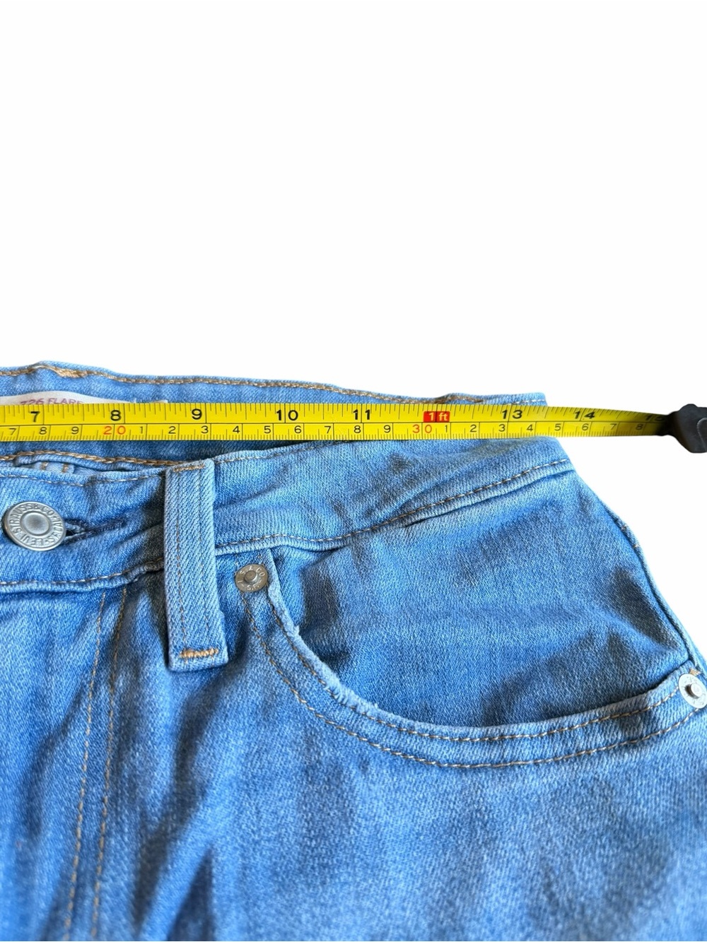 🌟Levi’s Light Blue Distressed Denim Women's Flare Jeans - Picture 6 of 9